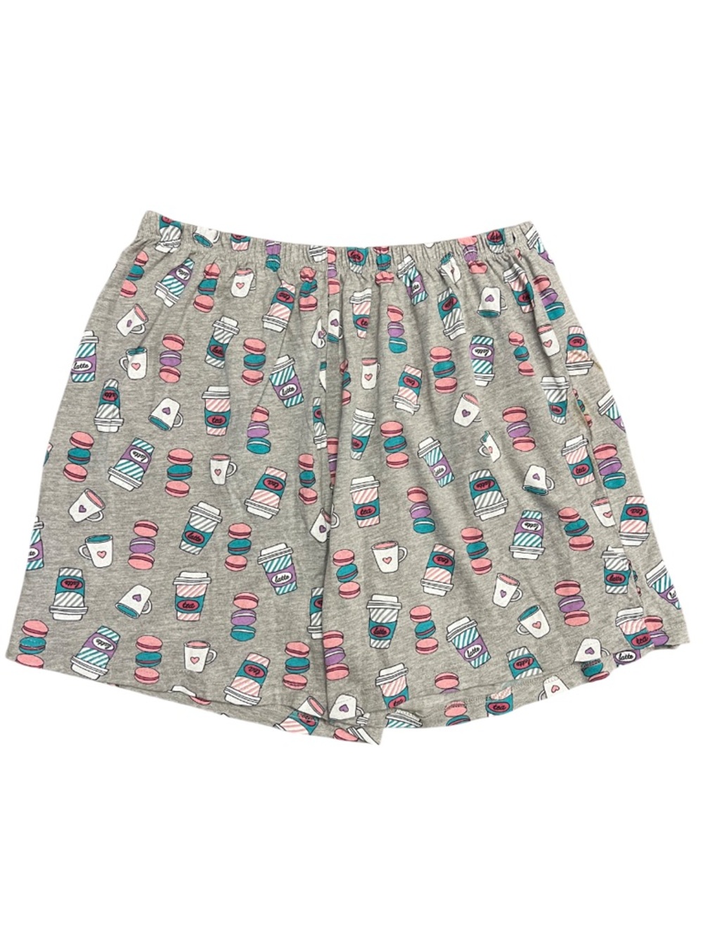 Dreams Co. Coffee & Macaron Print Graphic Pajama Shorts 1X